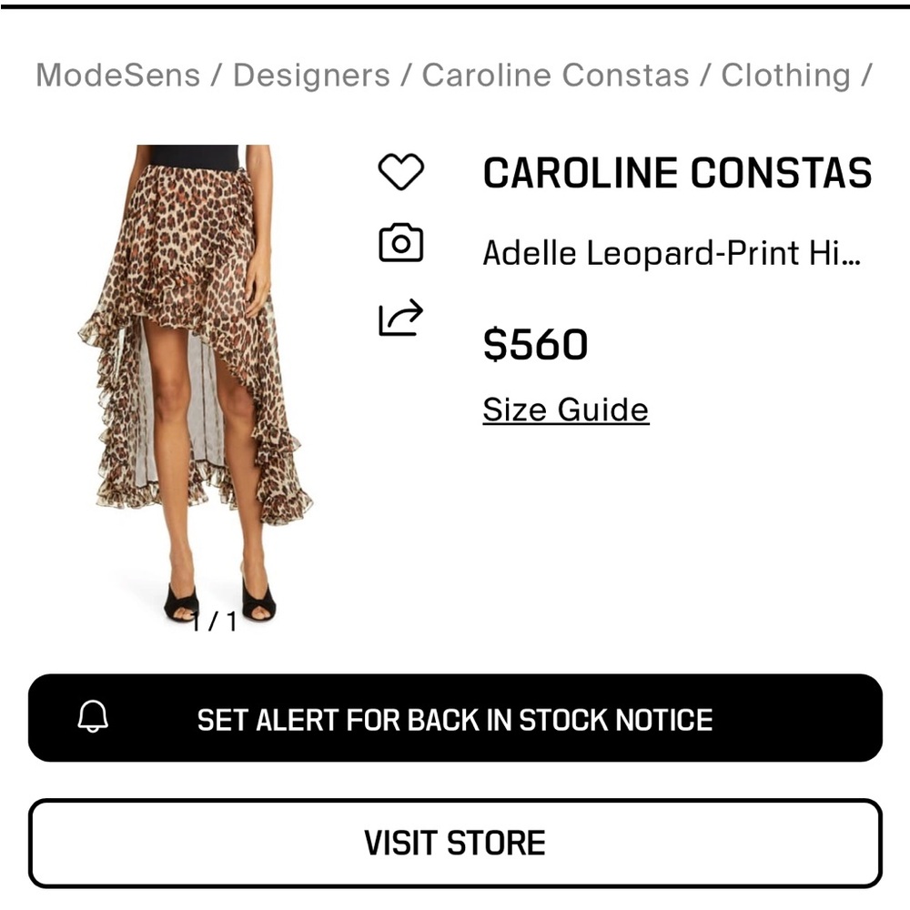 Caroline Constas Leopard-Print High-Low Skirt